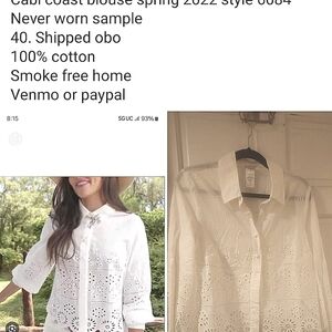 Cabi coast blouse med never worn new